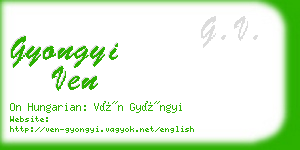 gyongyi ven business card